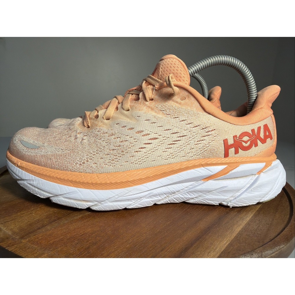 Hoka Clifton 8 Running Shoes Cantaloupe Coral Salmon Womens 7.5 B 1119394-CSPY